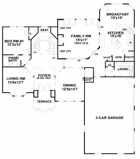 Main Floor Plan for House Plan #397300
