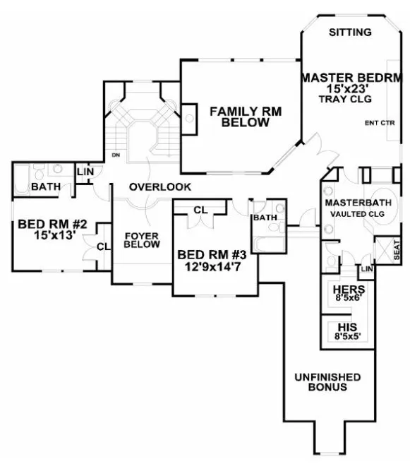 Second Floor Plan for House Plan #397300