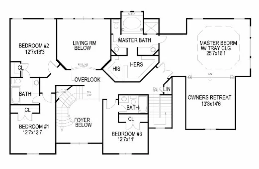 Second Floor Plan for House Plan #395600