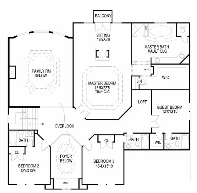 Second Floor Plan for House Plan #395010