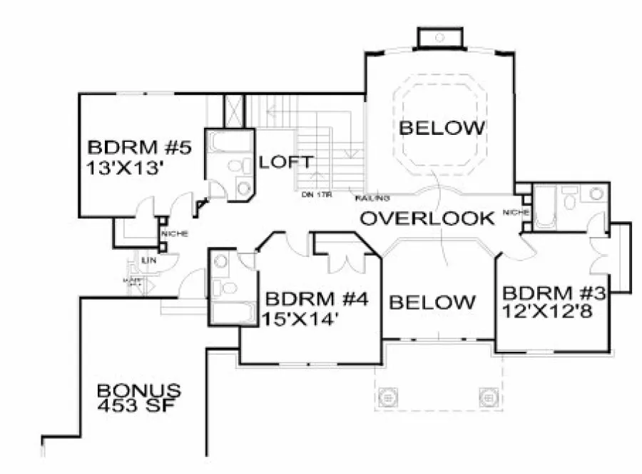 Second Floor Plan for House Plan #390030