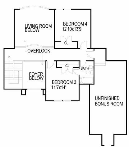Second Floor Plan for House Plan #390400