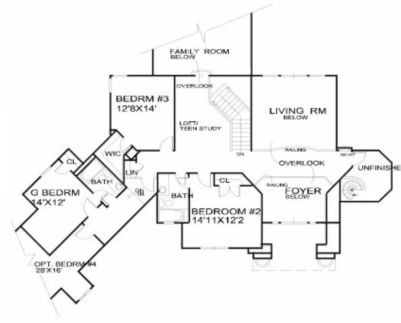 Second Floor Plan for House Plan #399800
