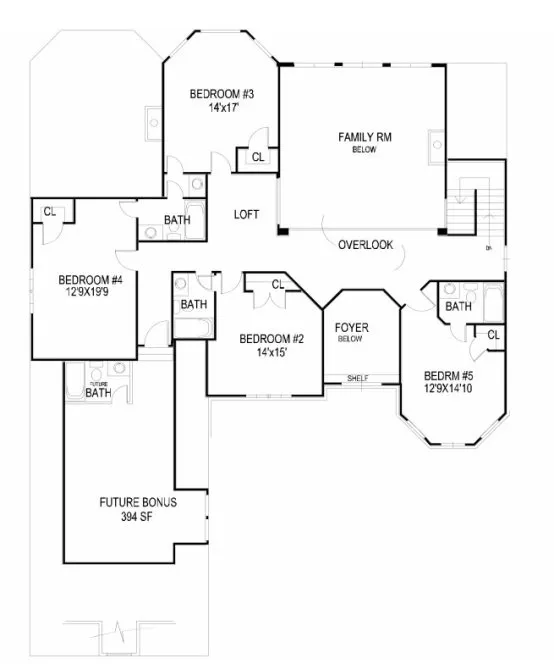 Second Floor Plan for House Plan #397010