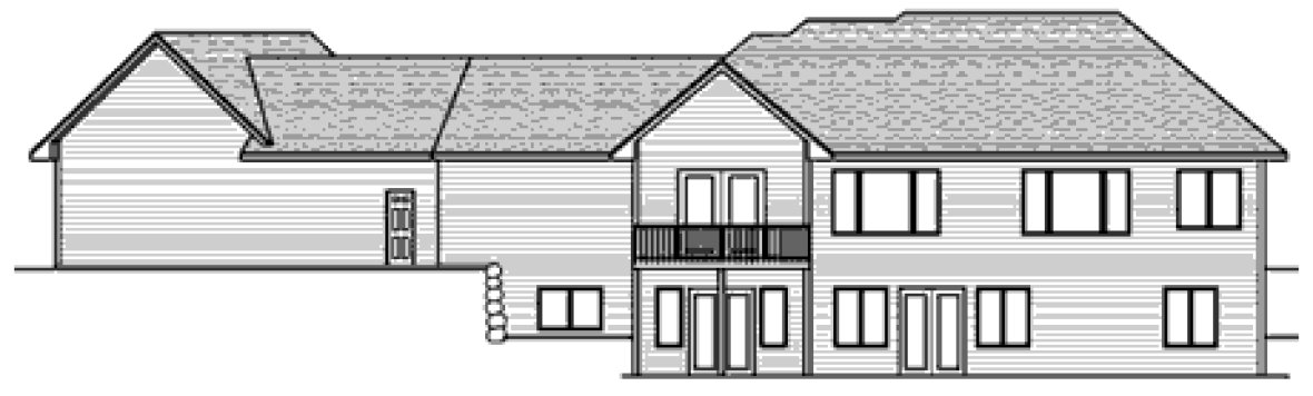 Rear Elevation for House Plan #283004