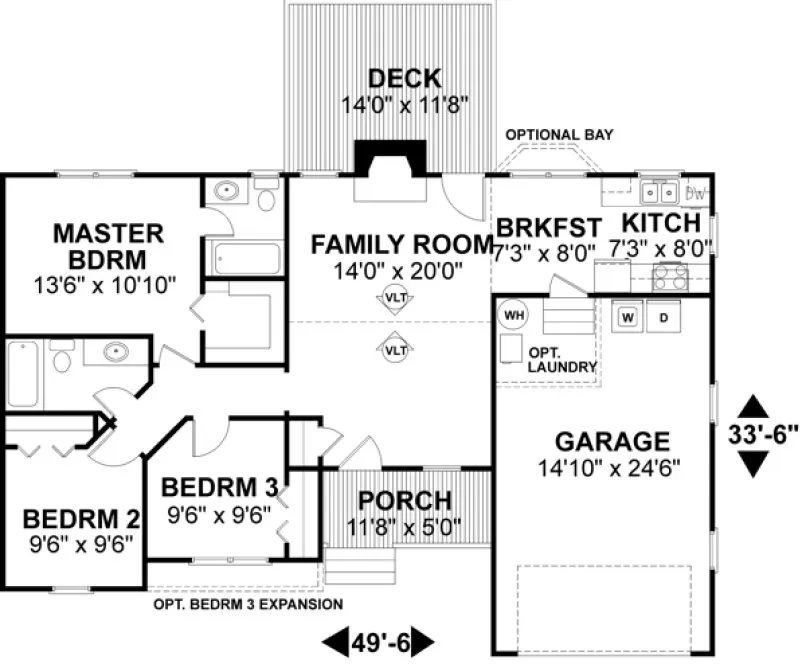 Main Floor Plan for House Plan #274090