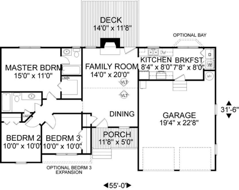 Main Floor Plan for House Plan #274001