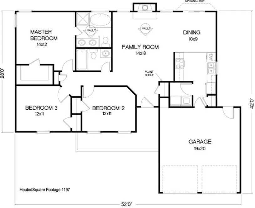 Main Floor Plan for House Plan #273011