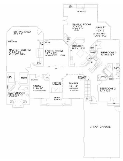 Main Floor Plan for House Plan #397800