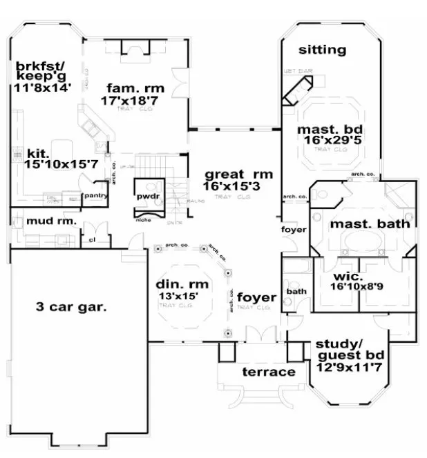 Main Floor Plan for House Plan #394230