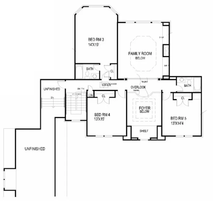 Second Floor Plan for House Plan #396620