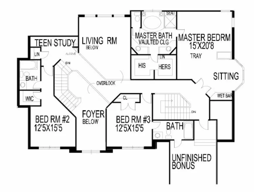 Second Floor Plan for House Plan #392600