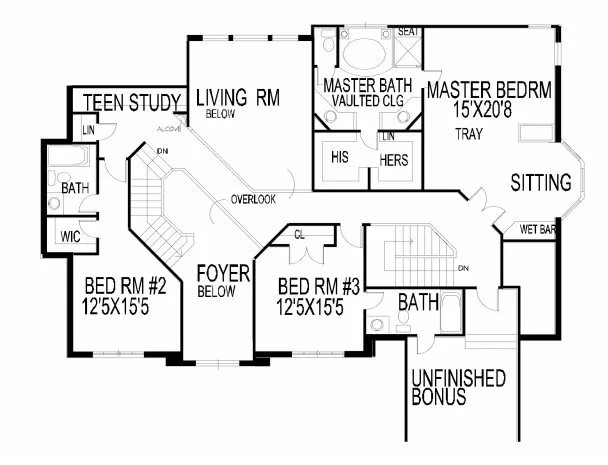 Second Floor Plan for House Plan #392600