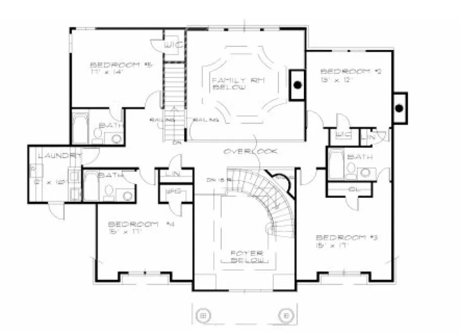 Second Floor Plan for House Plan #398020