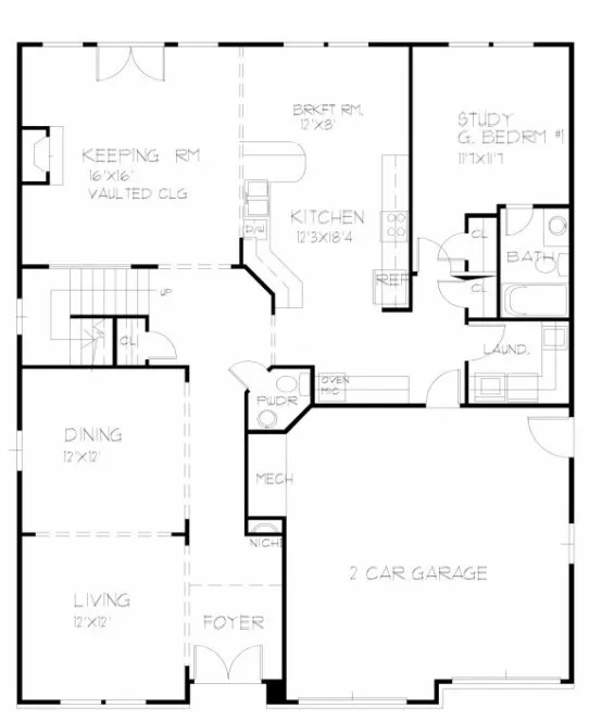 Main Floor Plan for House Plan #397120