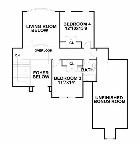 Second Floor Plan for House Plan #394210