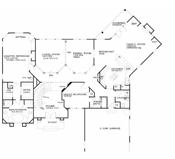 Main Floor Plan for House Plan #395210