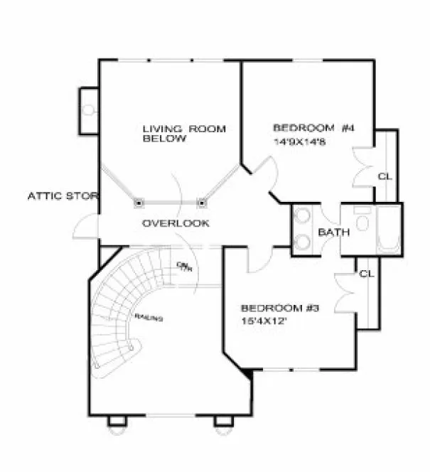 Second Floor Plan for House Plan #395210