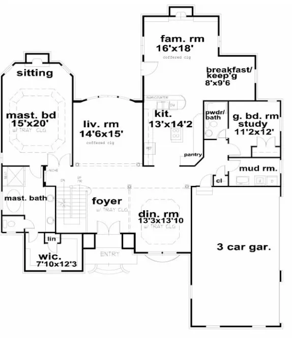 Main Floor Plan for House Plan #391130