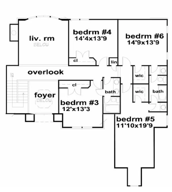 Second Floor Plan for House Plan #391130