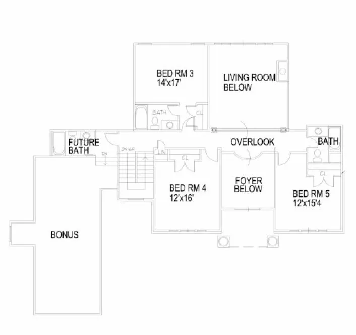 Second Floor Plan for House Plan #393700