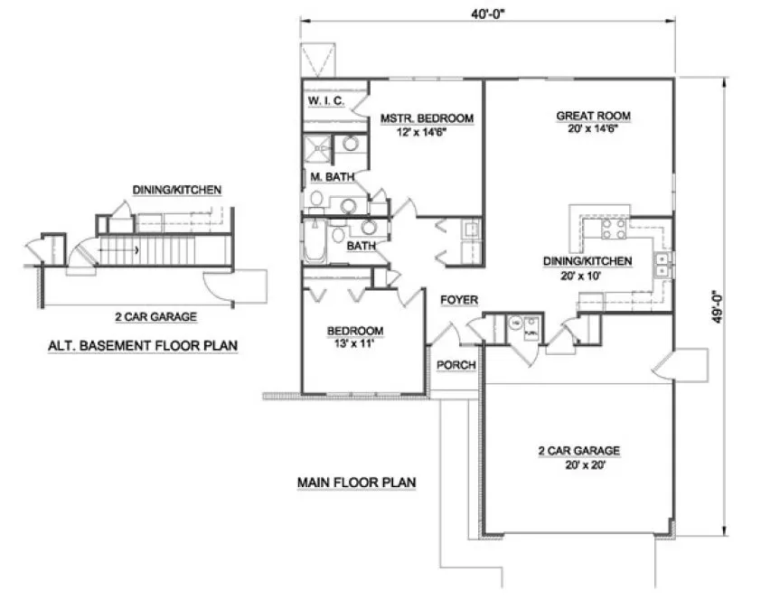 Main Floor Plan for House Plan #365001