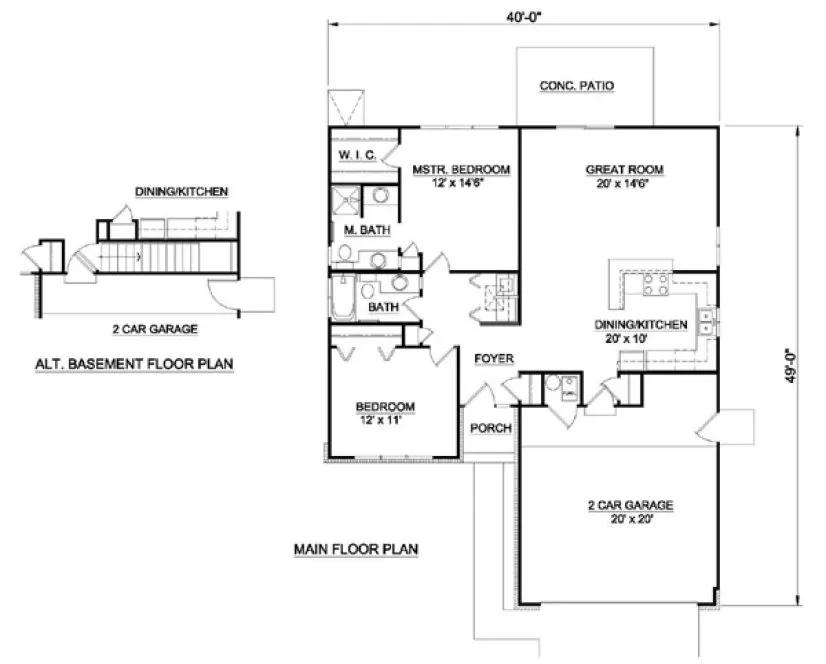 Main Floor Plan for House Plan #366001