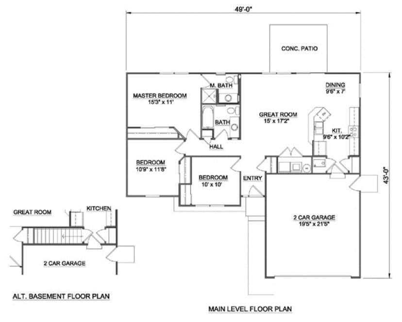 Main Floor Plan for House Plan #369069