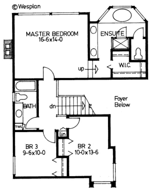 Second Floor Plan for House Plan #200947