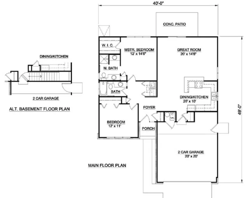 Main Floor Plan for House Plan #367001