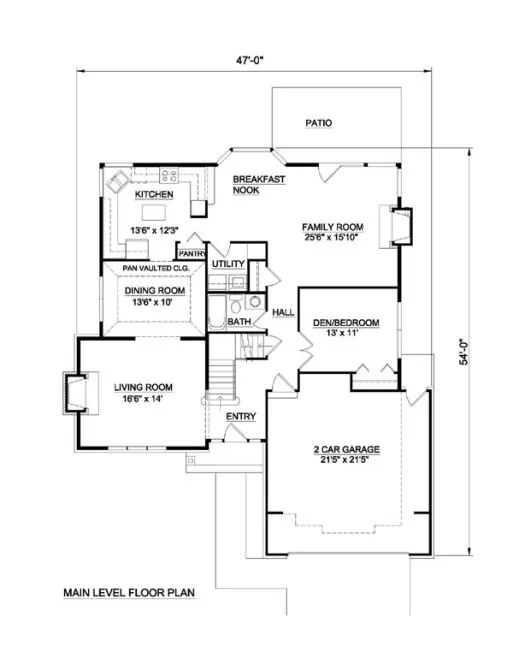 Main Floor Plan for House Plan #363029