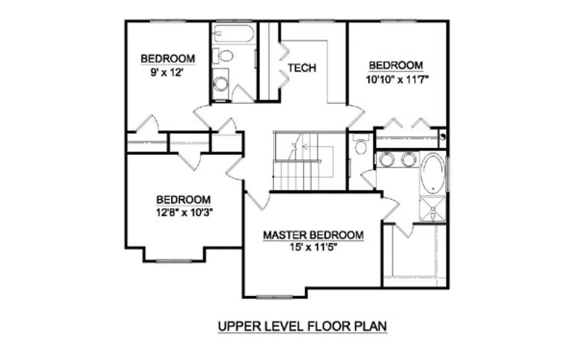 Second Floor Plan for House Plan #368002