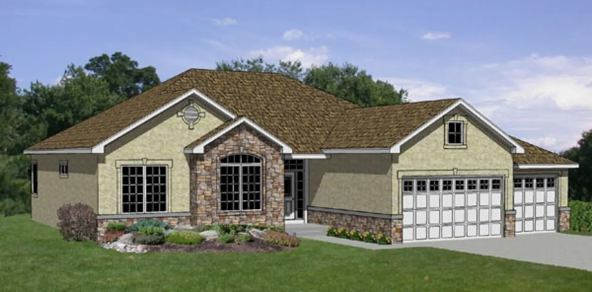 Full Rendering for House Plan #361002