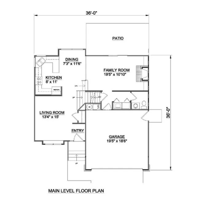 Main Floor Plan for House Plan #361049