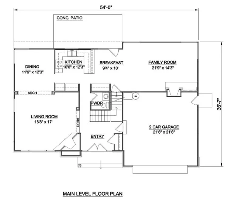 Main Floor Plan for House Plan #366029