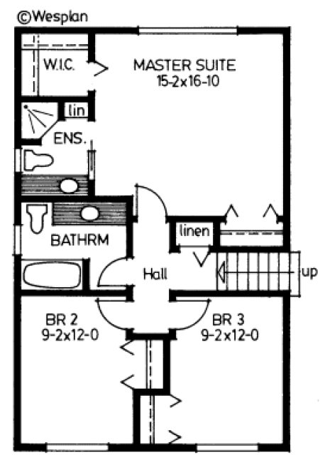 Second Floor Plan for House Plan #200950