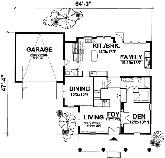 Main Floor Plan for House Plan #299001