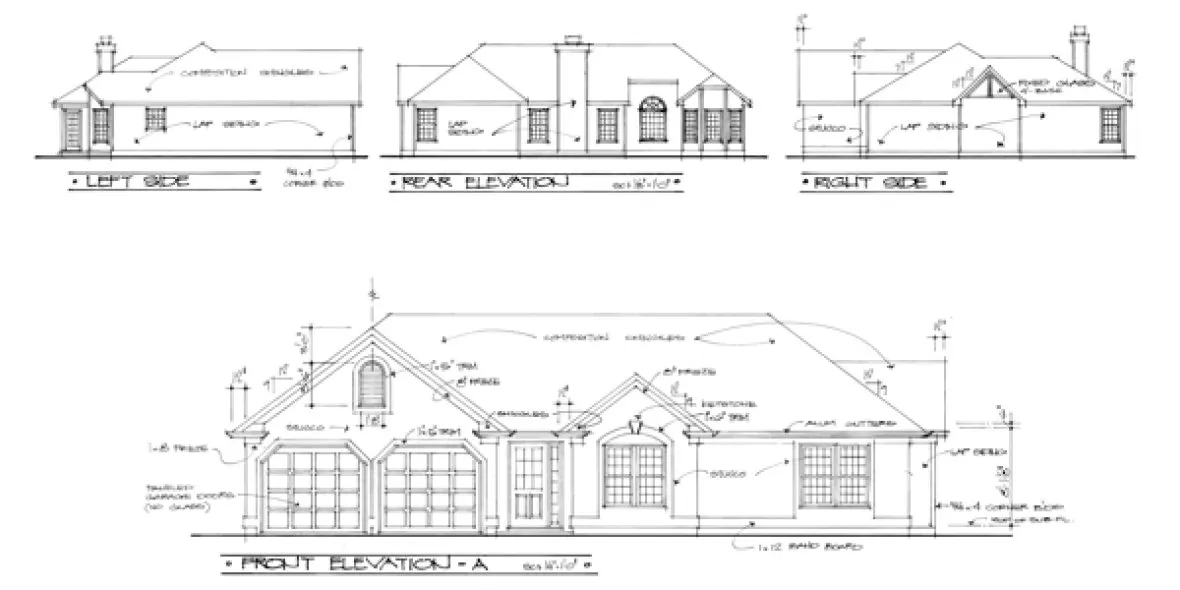 Rear Elevation for House Plan #274041