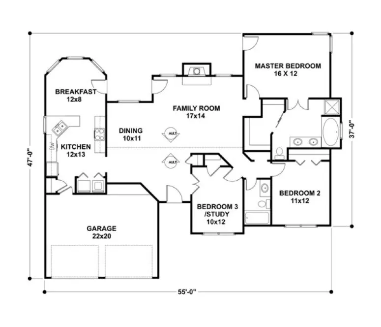 Main Floor Plan for House Plan #274041