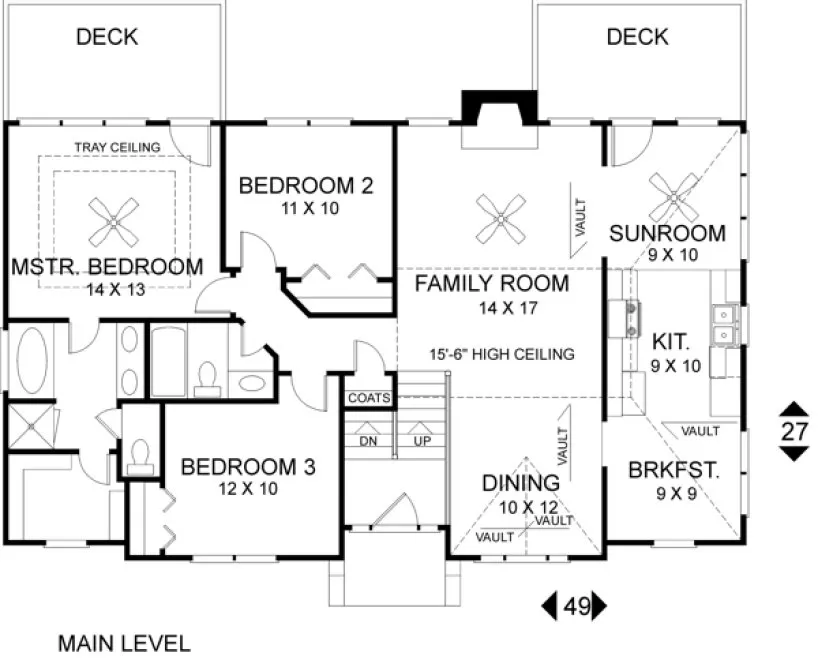 Main Floor Plan for House Plan #274141