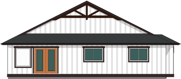 Rear Elevation for House Plan #203052