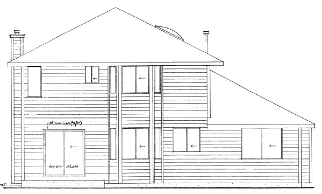 Rear Elevation for House Plan #200960
