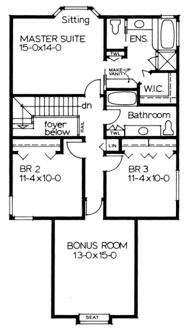 Second Floor Plan for House Plan #200960
