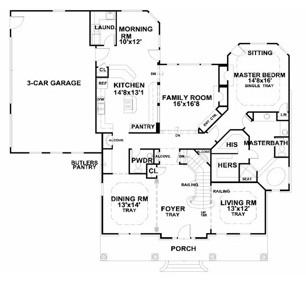 Main Floor Plan for House Plan #398200