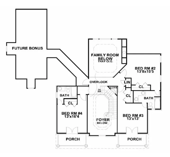Second Floor Plan for House Plan #398200
