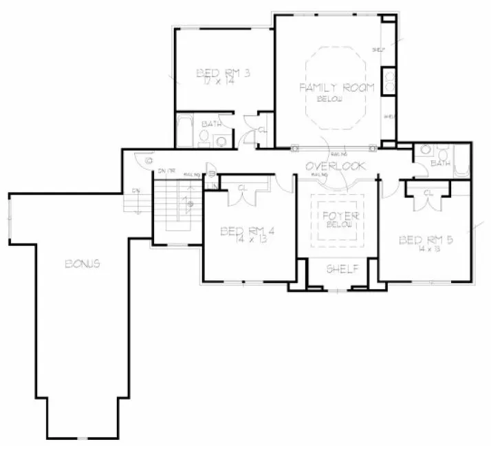 Second Floor Plan for House Plan #391620