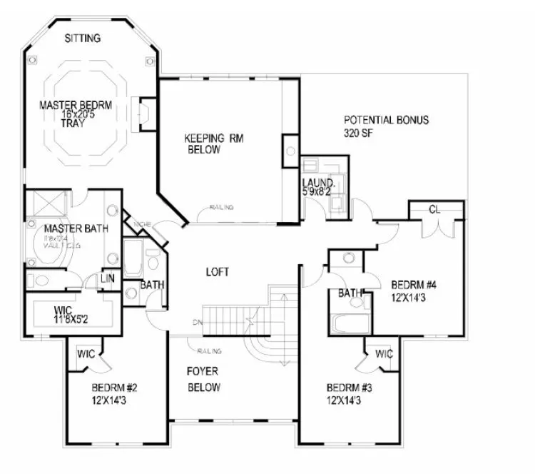 Second Floor Plan for House Plan #390020