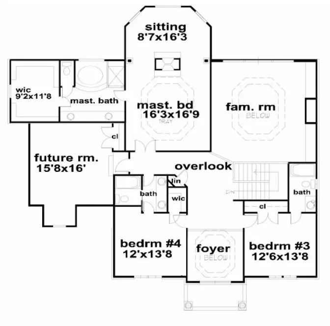 Second Floor Plan for House Plan #392230