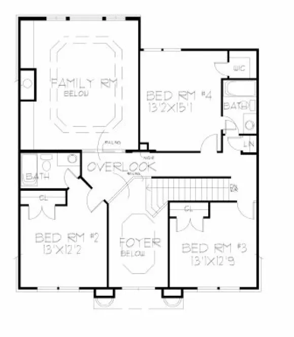 Second Floor Plan for House Plan #394020