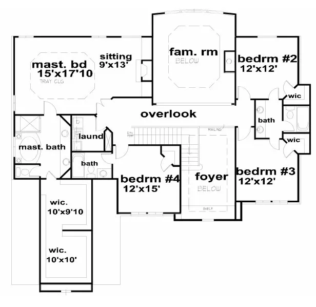 Second Floor Plan for House Plan #390230